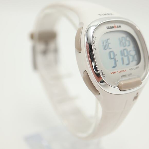 Timex Ironman Triathlon Transit Womens White 34mm Digital Watch w New Battery - Picture 8 of 11